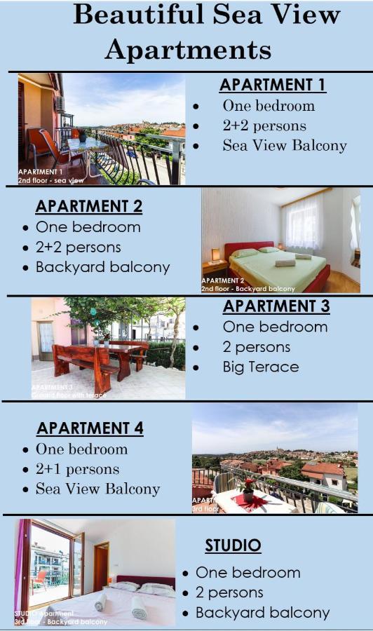 Beautiful Sea View Apartments - Niko Ceko Vrsar Eksteriør bilde